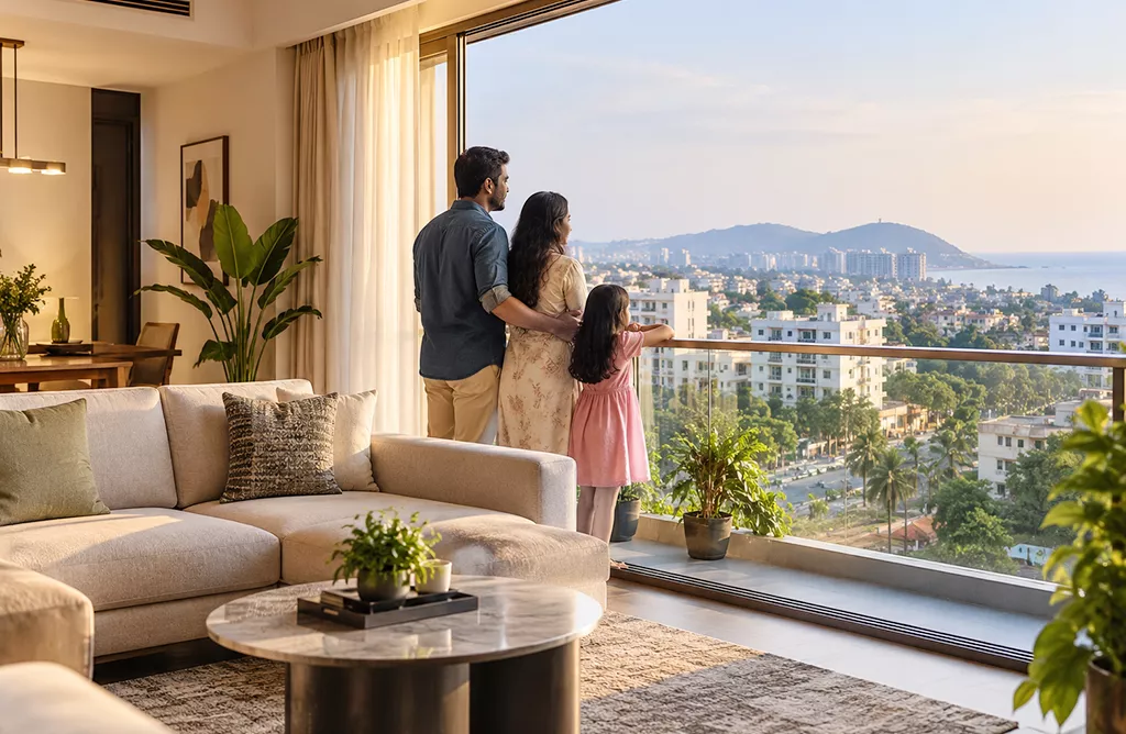 Residential Flats in Siripuram with Scenic Coastal City Views.
